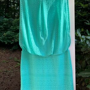 Bisou Bisou Green Halter Maxi Dress